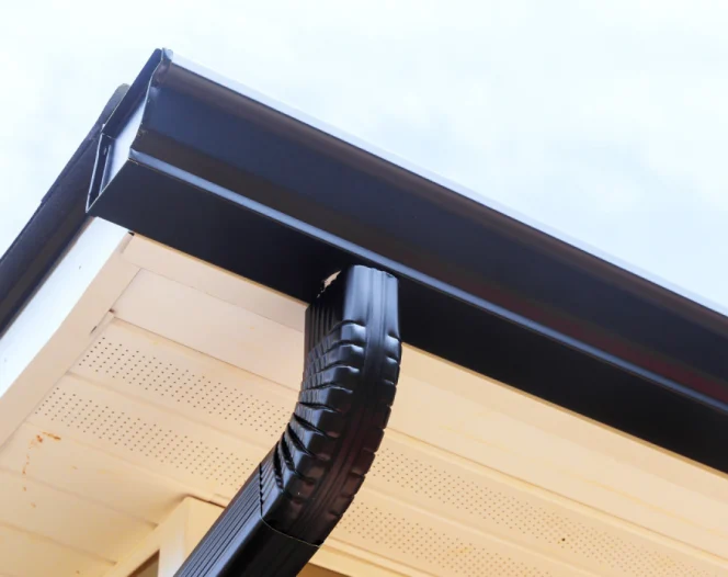 black gutter installed
